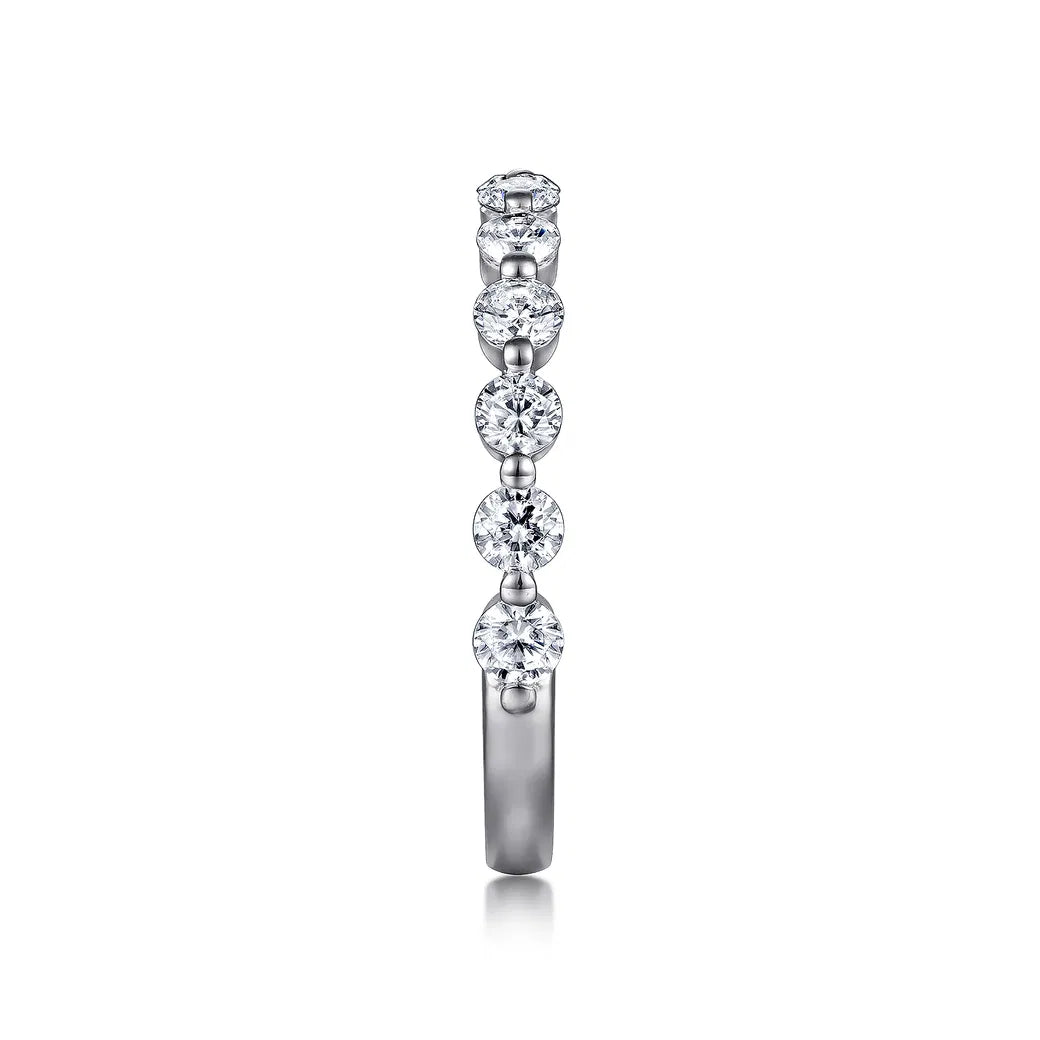 14K WG "Devinne" Single Prong 4/5cttw Diamond Anniversary Band by Gabriel NY