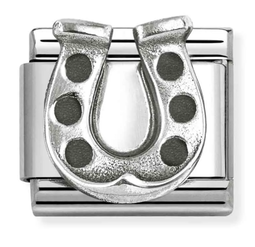 Stainless Steel & Sterling Silver Vintage Horseshoe Charm Main image