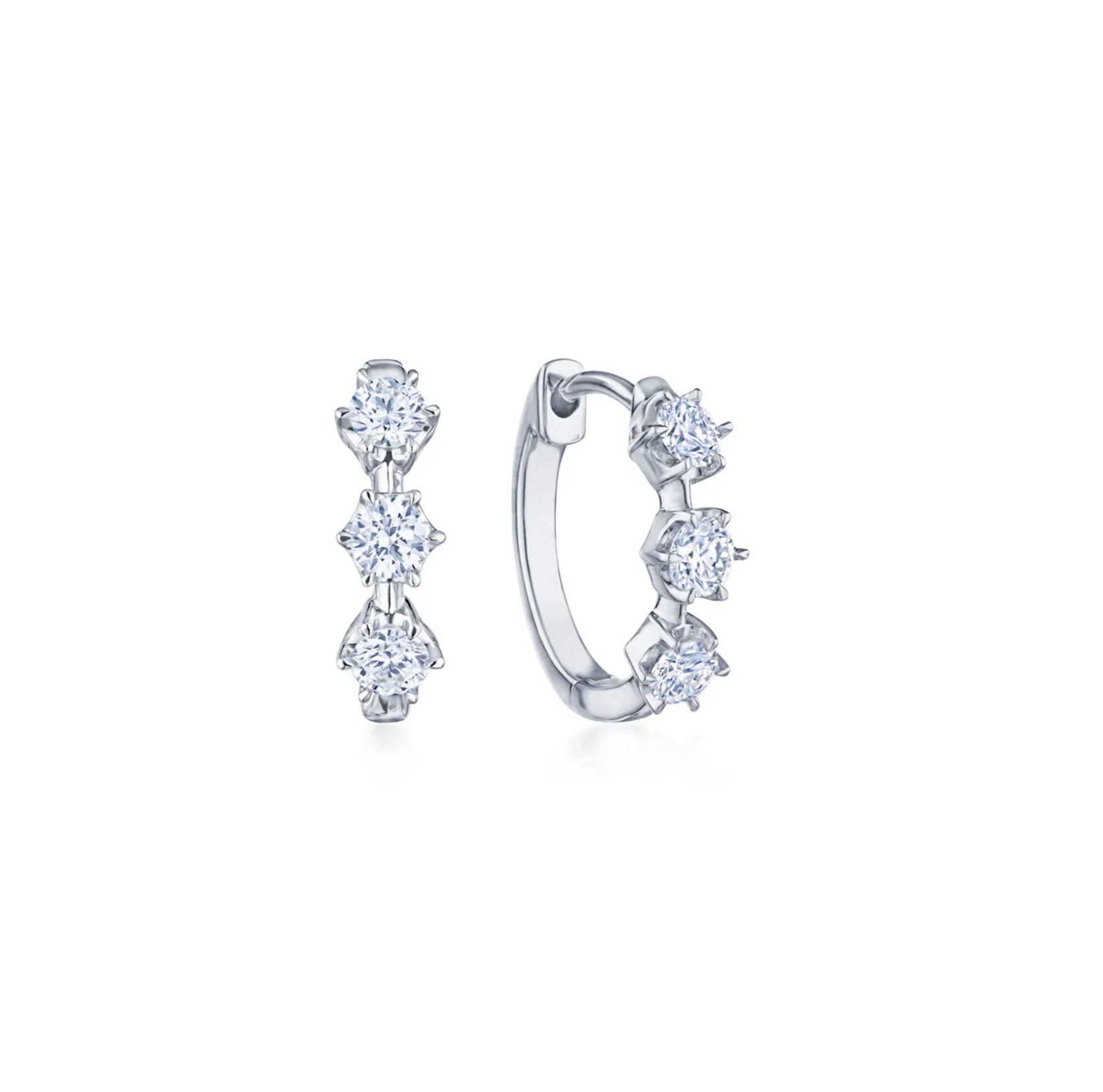 18K White Gold Petite Diamond Starry Night Huggies by KWIAT Main image