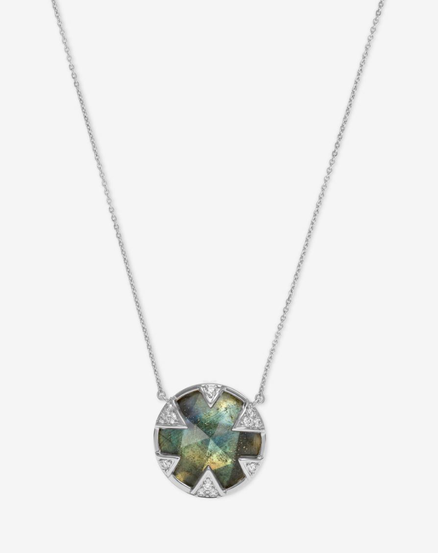 Silver Plated Tessa Necklace in Labradorite by Melinda Maria