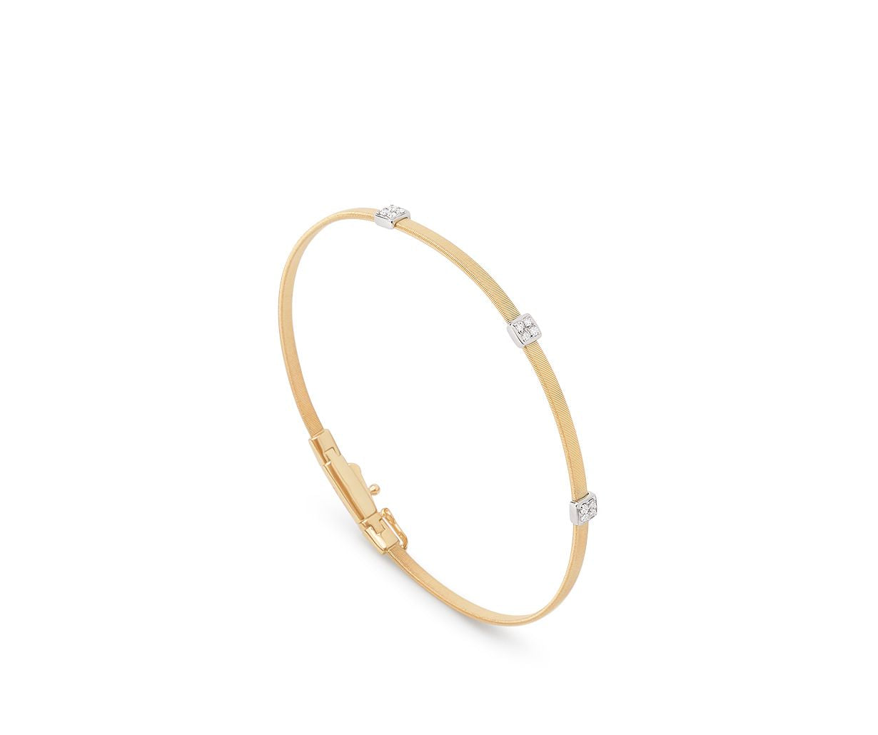 18K YG Masai Stackable Bangle Bracelet with Diamonds by Marco Bicego Main image