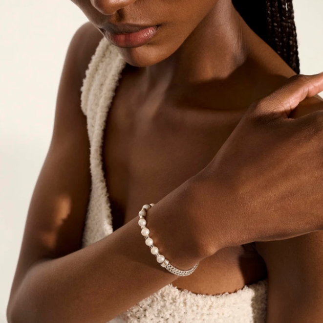 Sterling Silver & Freshwater Pearl 5mm Essentials Bracelet by John Hardy Secondary image