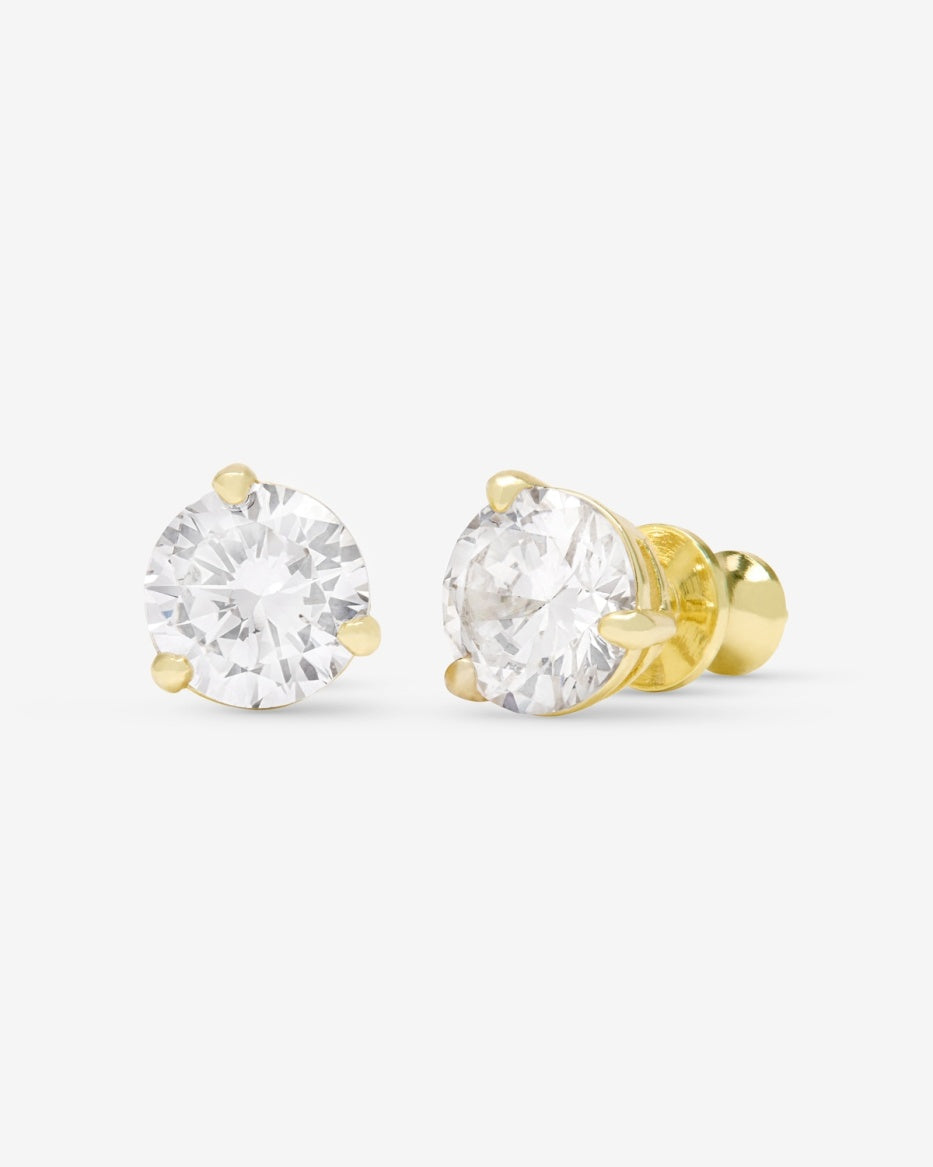 18K Gold Plated "Not Your Basic" 8mm Martini Studs in CZ by Melinda Maria Main image