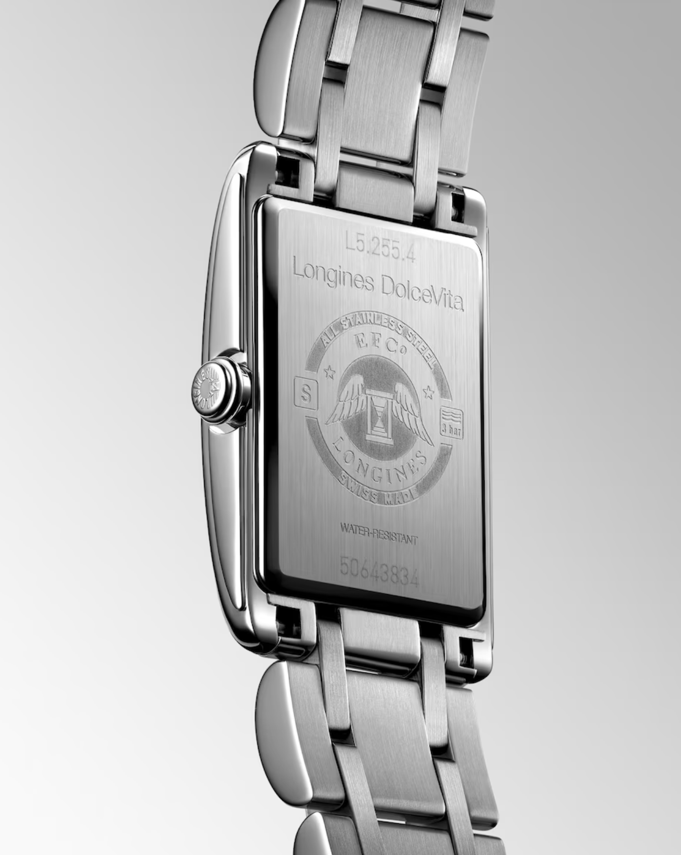 Longines DolceVita 20mm Rectangular Silver Flinqué Ladies Watch