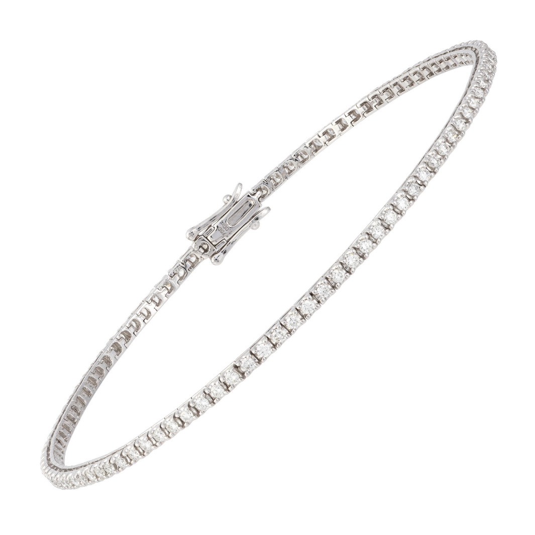 14K White Gold 1cttw Diamond Tennis Bracelet