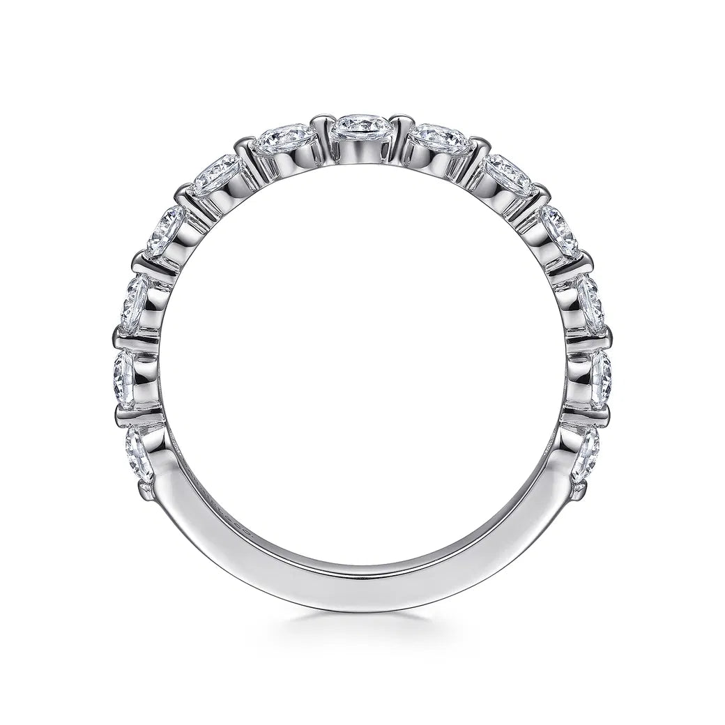 14K WG "Devinne" Single Prong 4/5cttw Diamond Anniversary Band by Gabriel NY