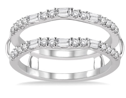 14K WG Diamond Baguette & Round Insert Ring Main image