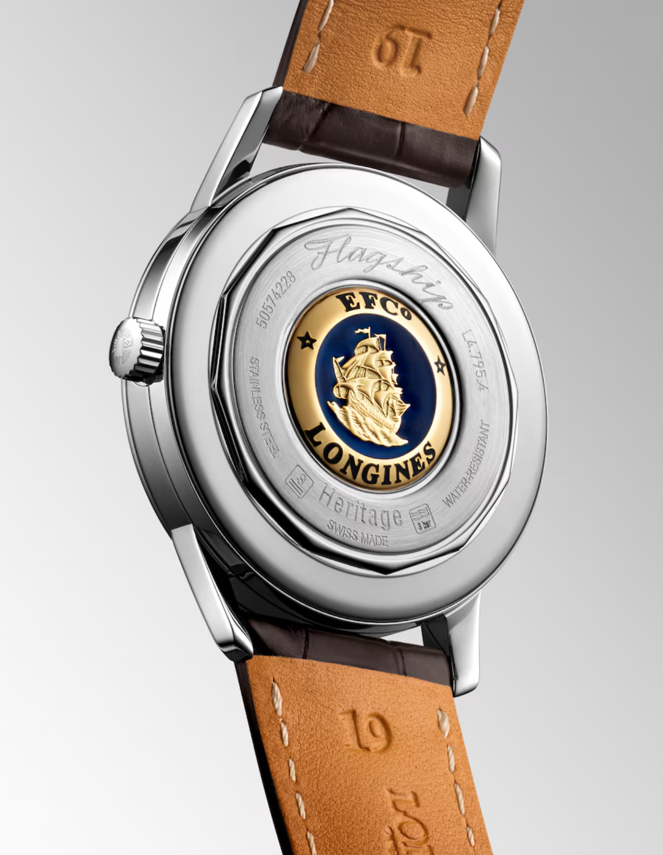 Longines Flagship Heritage 38mm Watch in Opaline Ivory with a Leather Band