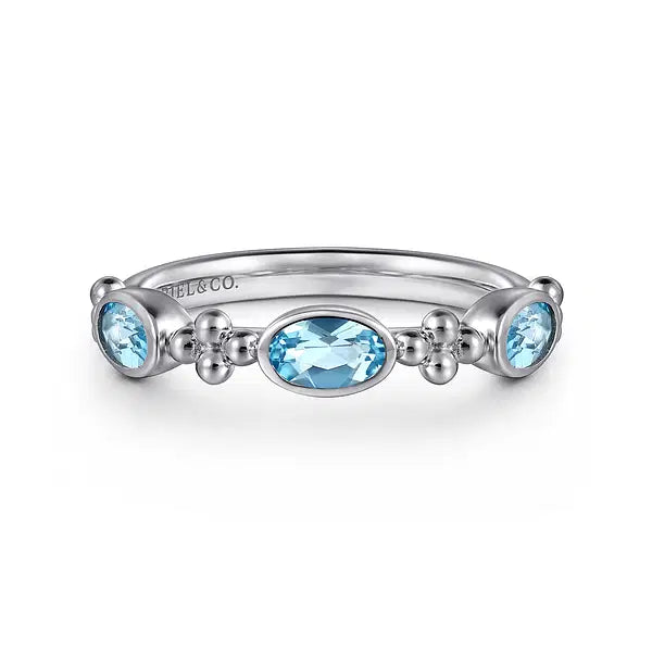 Sterling Silver Bujukan Blue Topaz Fashion Ring by Gabriel NY Main image