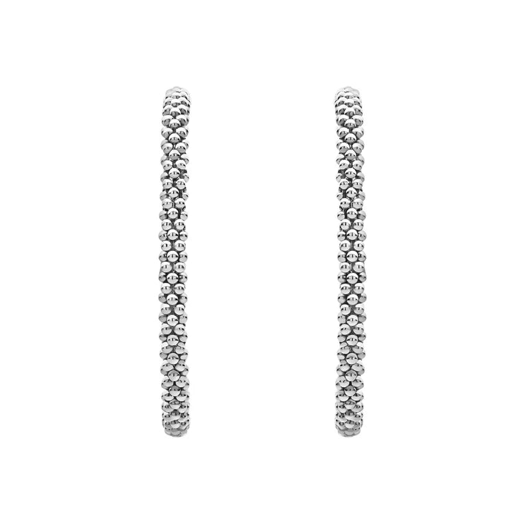 Sterling Silver Signature Caviar Hoop Earrings by LAGOS