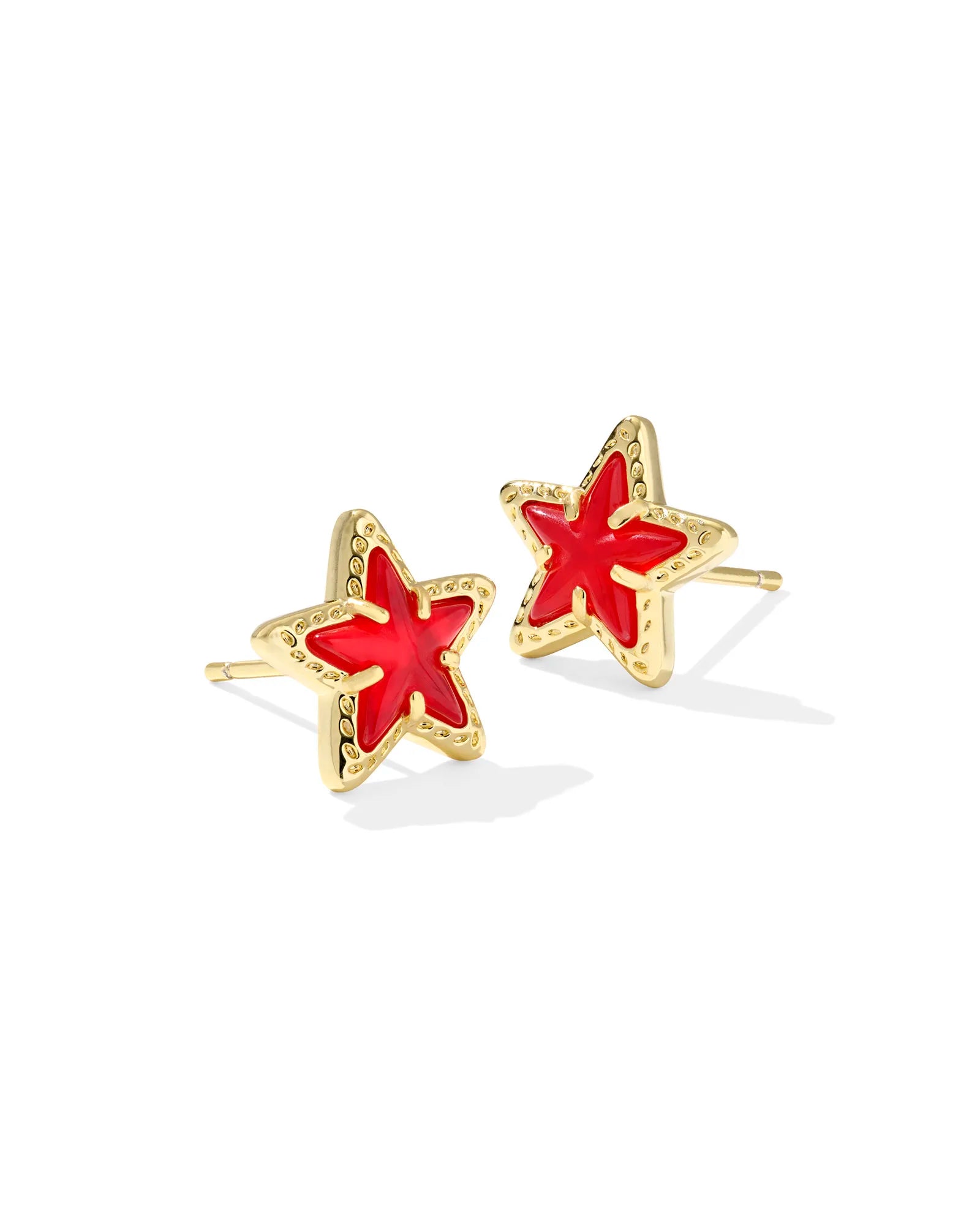 Cassidy Gold Plated Star Studs in Red Illusion by Kendra Scott Main image