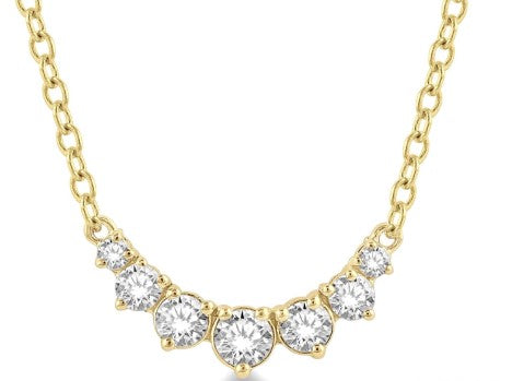 14K YG .25cttw Diamond Graduated Smile Necklace