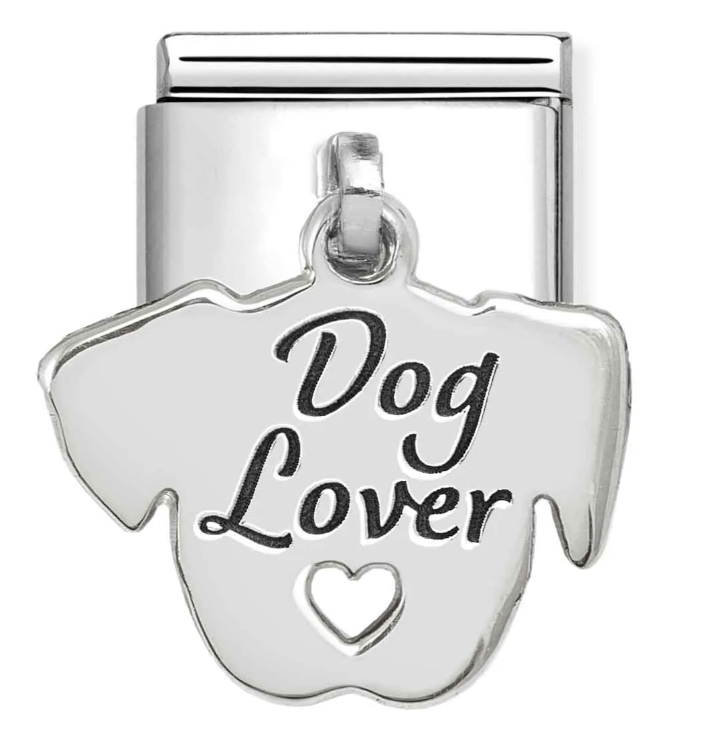 Stainless Steel & Sterling Silver Dog Lover Dangle Charm