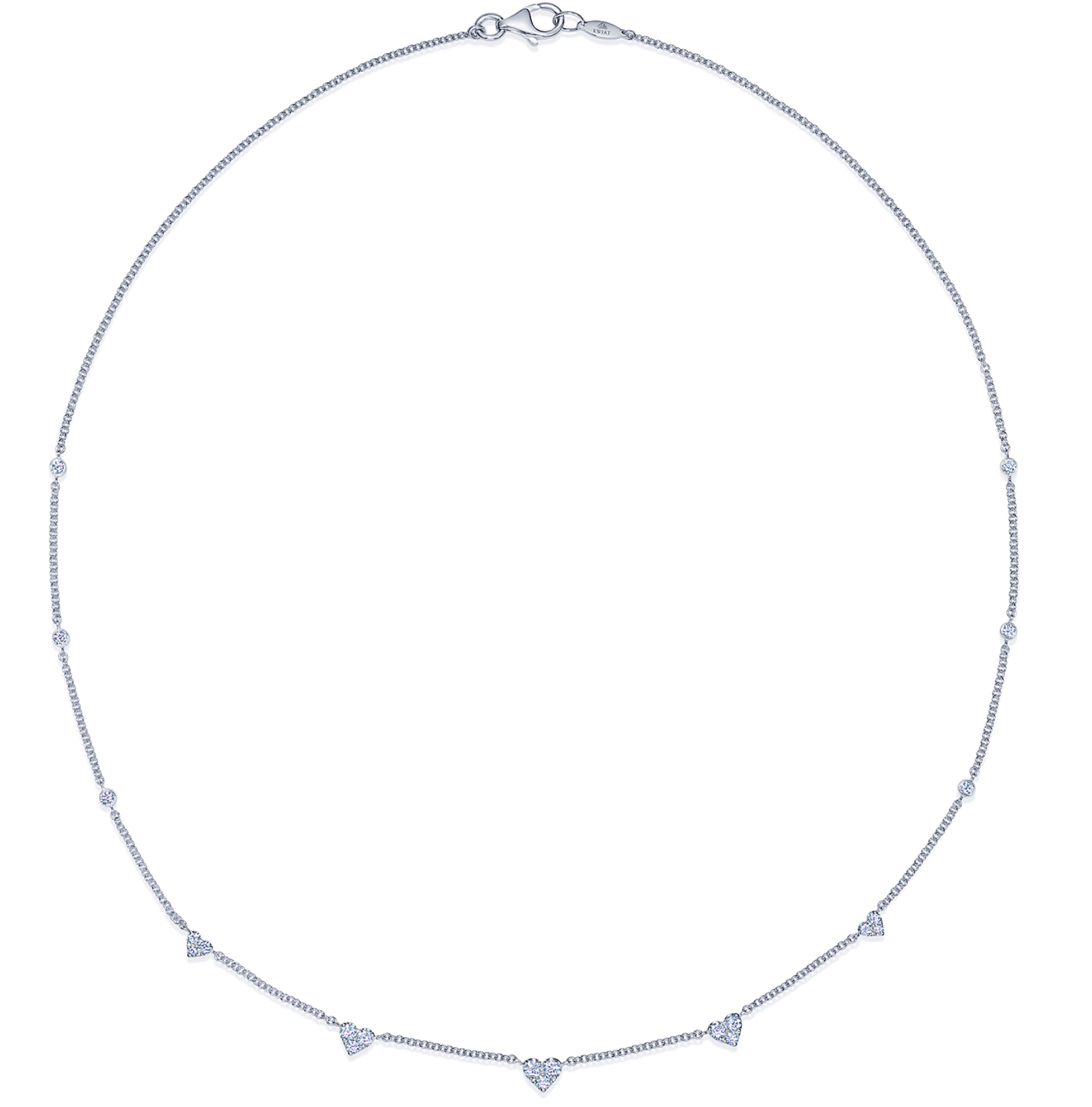 18K White Gold Sunburst Diamond Hearts Necklace by KWIAT Secondary image