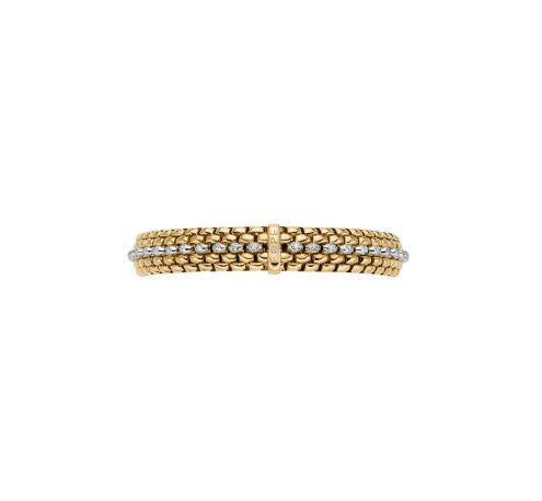 18K Y/WG Panorama Pave Diamond Wrapped Flex'It Bracelet by FOPE Secondary image