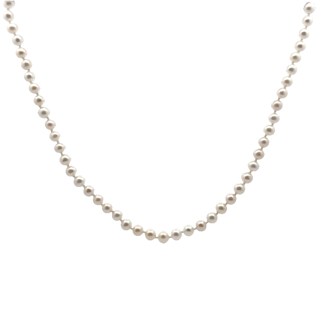 Sterling Silver 5x5.5mm Freshwater Pearl Strand Necklace Main image