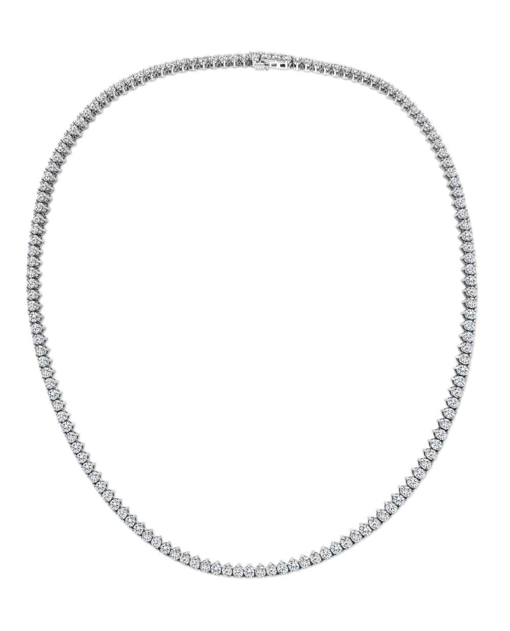 18K White Gold 21cttw Diamond Tennis Necklace