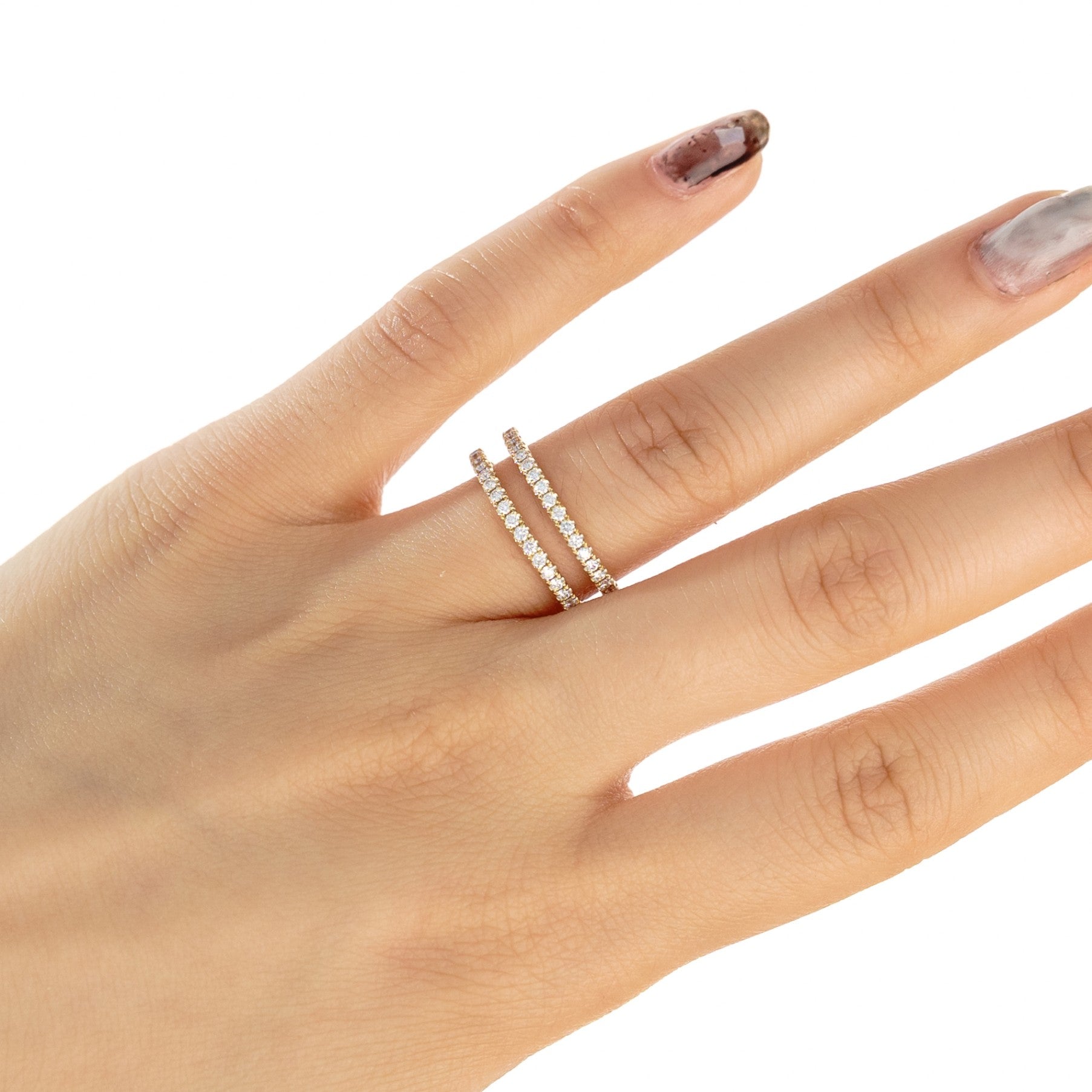 14K Yellow Gold 1/2cttw Diamond Straight Line Ring Guard