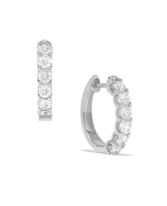 14K White Gold 1cttw Huggie Earrings Main image