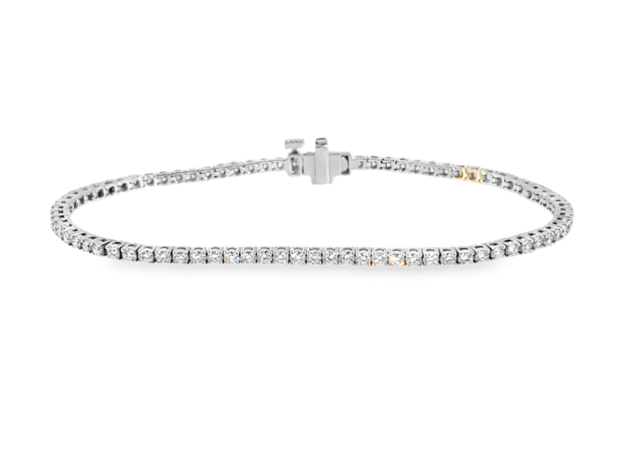 14K White Gold Lab Grown Diamond Tennis Bracelet
