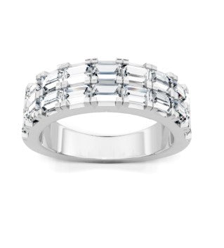 14K WG 1 3/4cttw Diamond 2-Row Baguette Anniversary Band by Imagine Bridal Main image