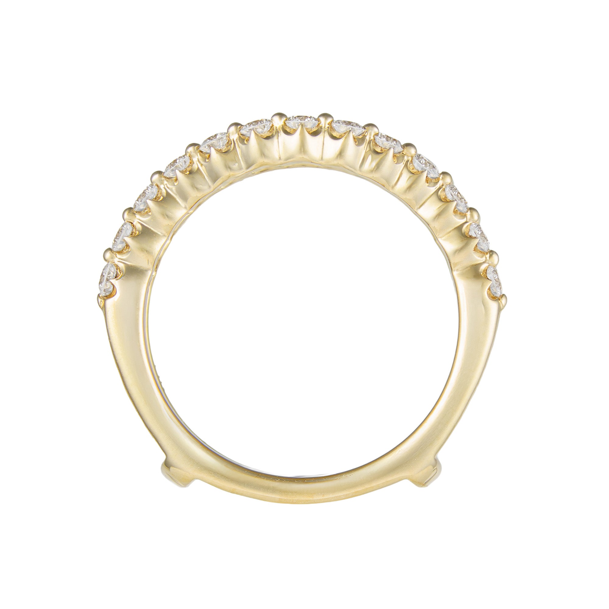 14K Yellow Gold Diamond Shared Prong Contour Ring Insert