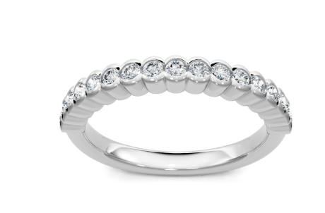 14K WG 17 Rd Dia=3/8cttw Stackable Band Mini Bezel Main image