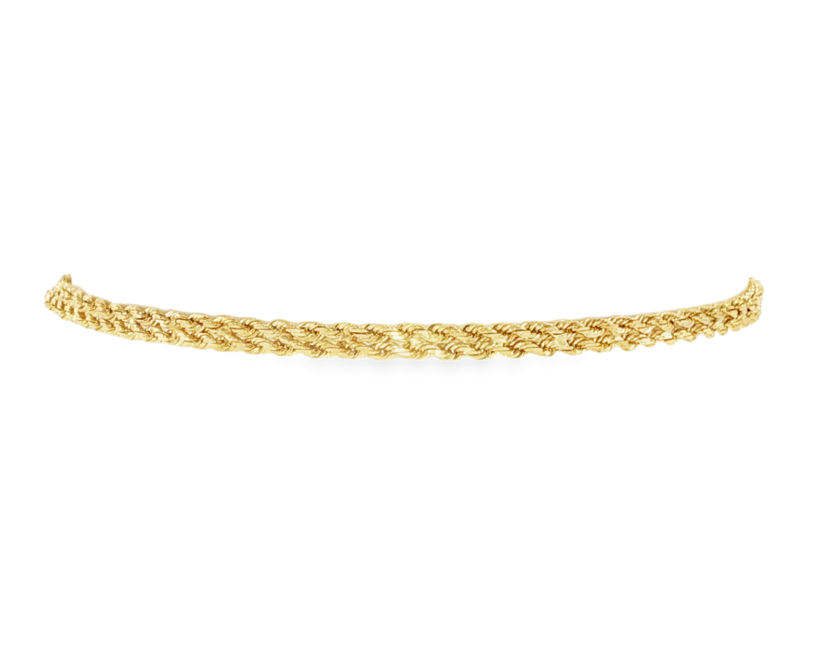 14K Yellow Gold Double Rope Chain Bracelet *Estate Item Sold as is, Final Sale*