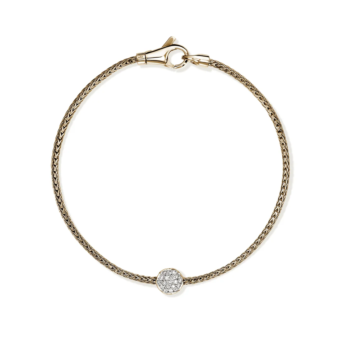 14K Yellow Gold Essential Diamond Pave Bracelet by John Hardy