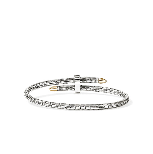 Sterling Silver & 14K Yellow Gold Spear Flex Diamond Bangle by John Hardy