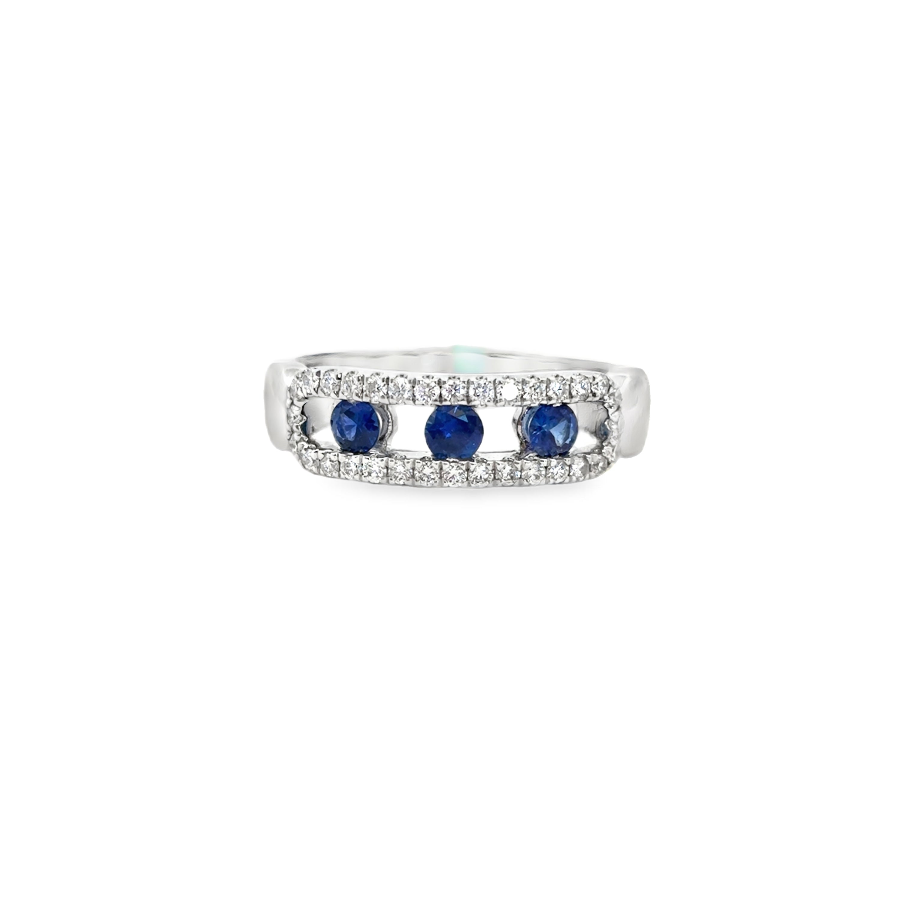 14K WG Sapphire & Diamond Link Band by David Kord Main image