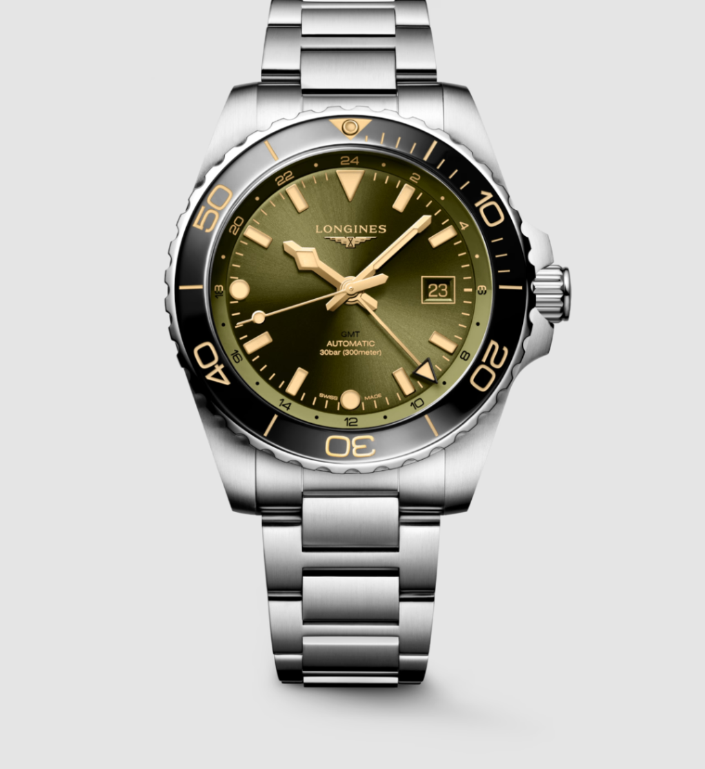 Longines HydroConquest GMT 43mm Watch with Green Dial