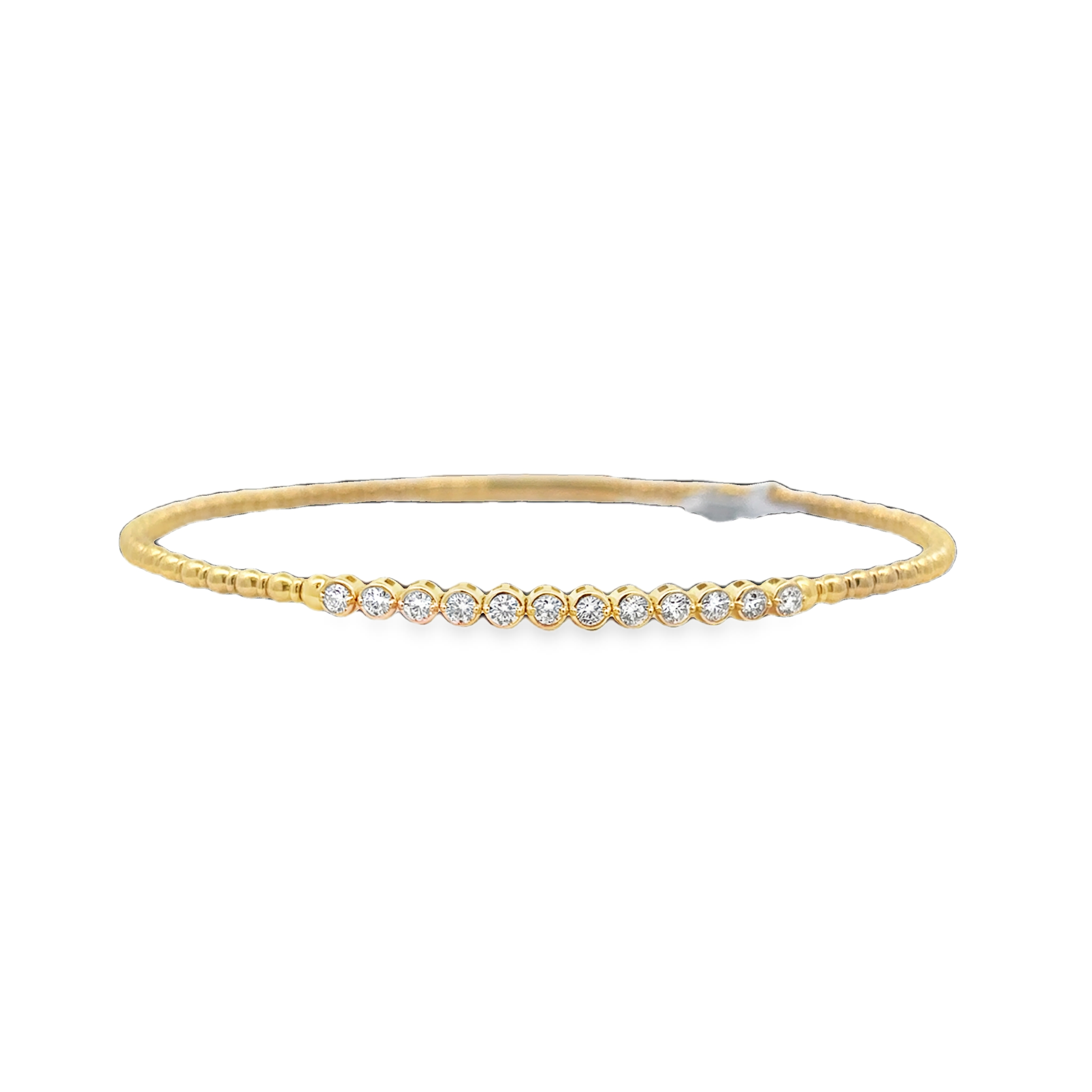 14K YG Diamond Bezel Bar Flexi Bangle Main image