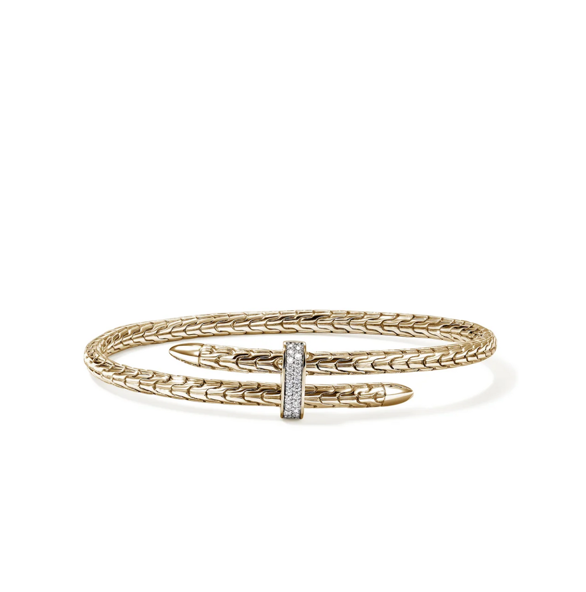 14K Yellow Gold Spear Flex Diamond Bangle by John Hardy