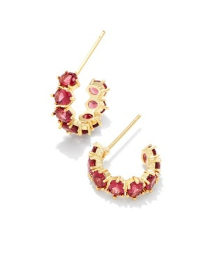 Cailin Crystal Huggie Earrings in Gold Metal & Red Crystal by Kendra Scott (plated over brass) Main image