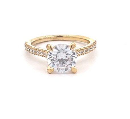14K YG 1/4cttw Diamond Cathedral Semi-Mount by Diamonds Forever