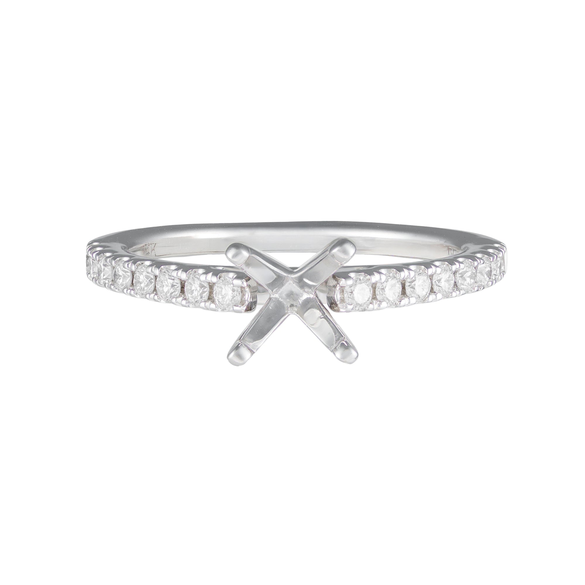 14K White Gold 1/3cttw Diamond Semi-Mount from Diamonds Forever of U.S.A. Inc