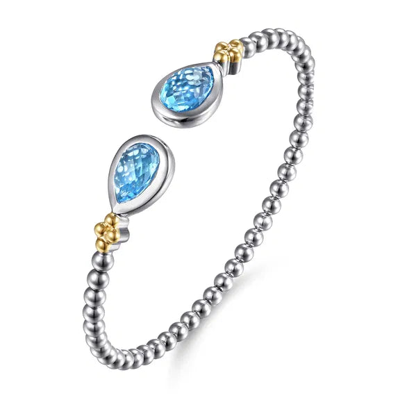 SS/14KYG Bujukan Pear Blue Topaz Bangle by Gabriel NY Secondary image