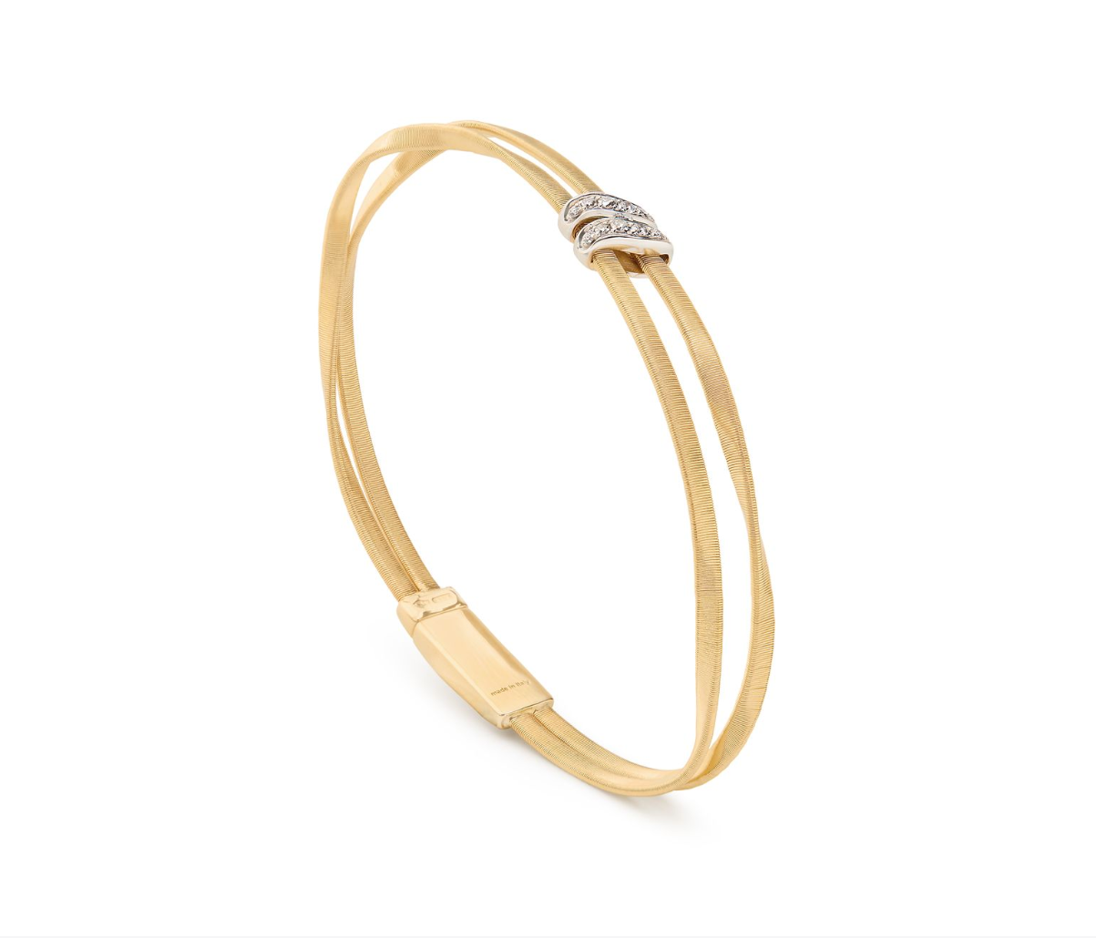 18K Two-Tone Marrakech Double Diamond Bar Bangle by Marco Bicego Main image