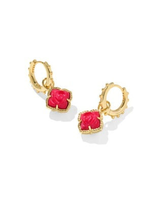 Mallory Gold Plated Rose Huggies in Red MOP by Kendra Scott Main image