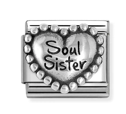 Stainless Steel & Sterling Silver Vintage Soul Sister Charm Main image