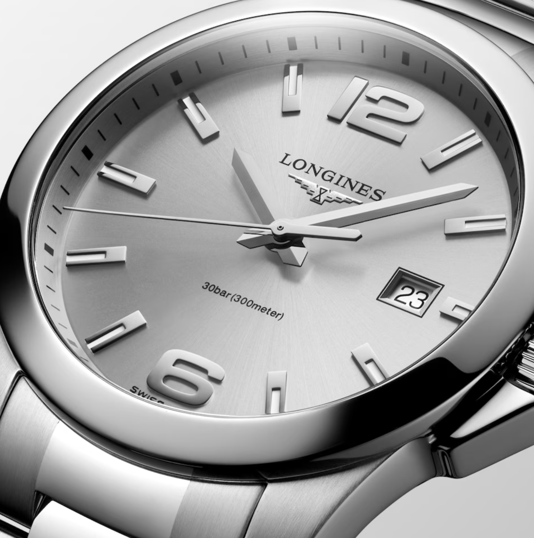 Longines Conquest 41mm Watch with Sunray Silver Dial