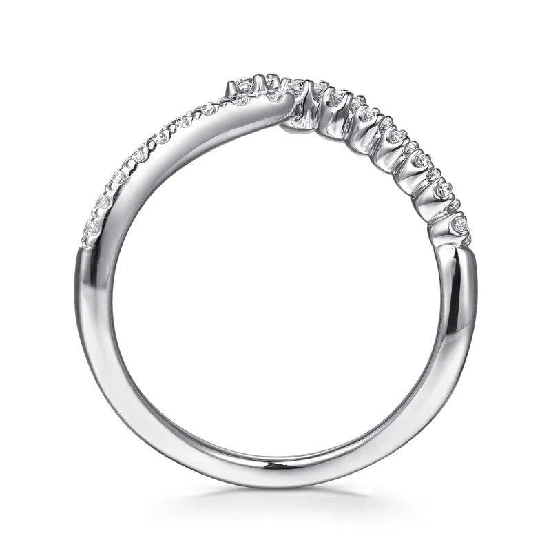 14K WG Diamond Bypass Ring by Gabriel NY