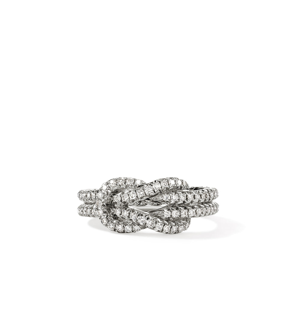 Sterling Silver Diamond Love Knot Ring by John Hardy Main image