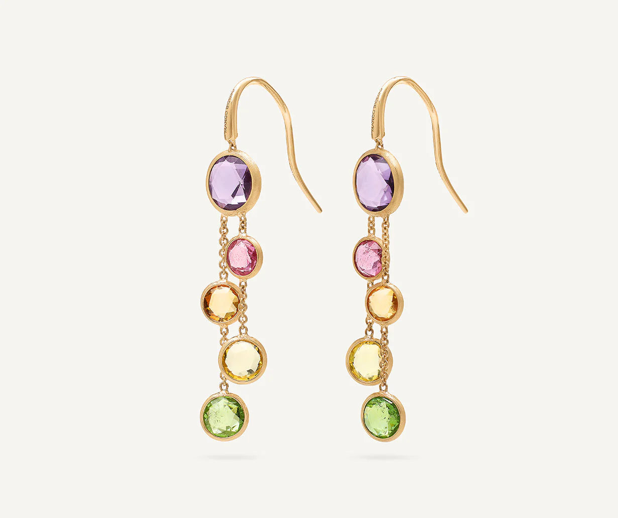 18K YG Jaipur Color Gemstone 2-Strand Earrings by Marco Bicego