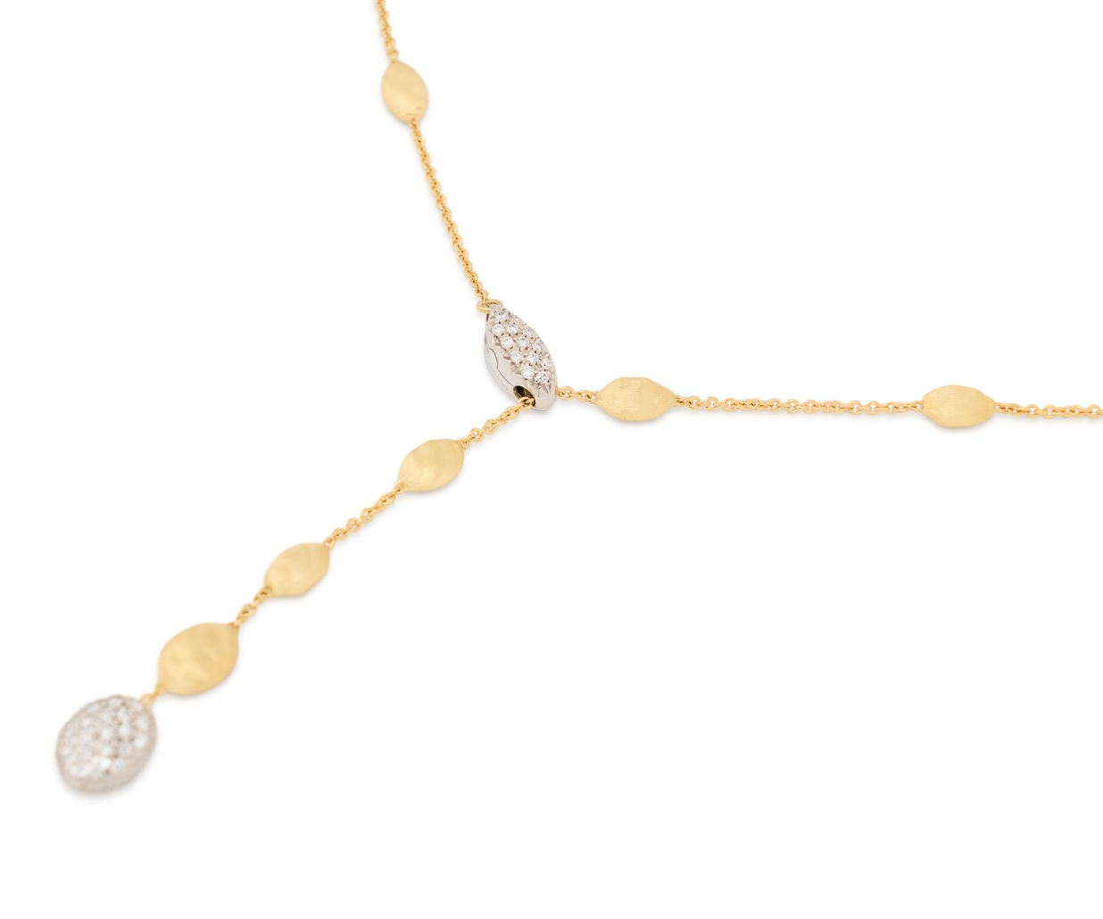 18K YG Siviglia Lariat Necklace with Diamond Accents by Marco Bicego