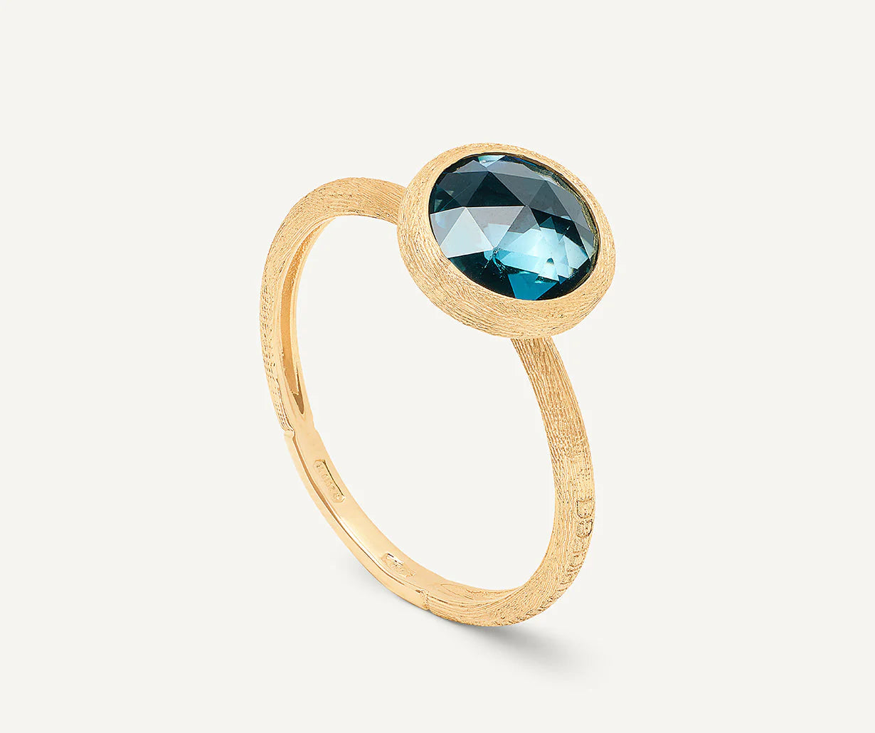 18K YG Jaipur London Blue Topaz Stackable Ring by Marco Bicego
