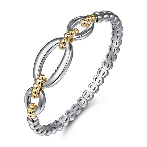 SS/14K YG Bujukan Open Bangle Bracelet with Hidden Closure by Gabriel NY