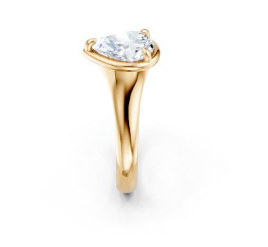 14K Yellow Gold Pear Shape Wide Solitaire Semi-Mount Secondary image