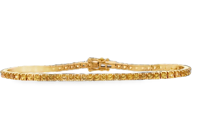 14K YG Yellow Sapphire Tennis Bracelet *Estate Item Sold as is, Final Sale*
